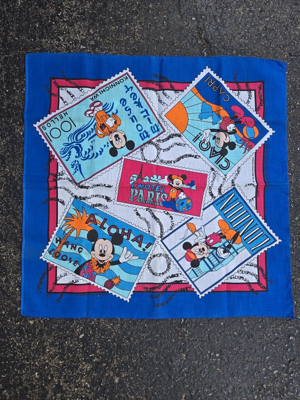 Vintage Disney Mickey Mouse Print Bandana